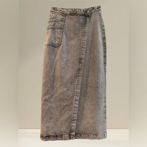 BIMBA Y LOLA GRAY FADED WRAP SKIRT MAXI SKIRT SIZE 36 MADE IN SPAIN